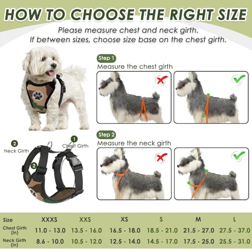 Dog Seat Belt and Harness for Car (Camo / XX-Small)