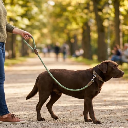 Dog Leash Braided Cotton Rope w (Kashmir / 60 Inch-1/2")