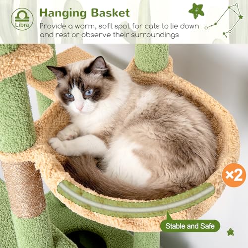 Z78 Heavy Duty Cactus Cat Tree for 20lbs Large Adult Cats (Green / 78 inch)