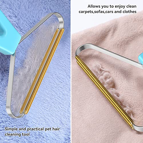 Pet Hair Remover Carpet Rake (Blue and Dark Blue)