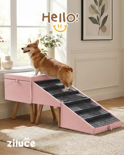 Dog Ramp for Bed & Couch (21.06" H- Pink)