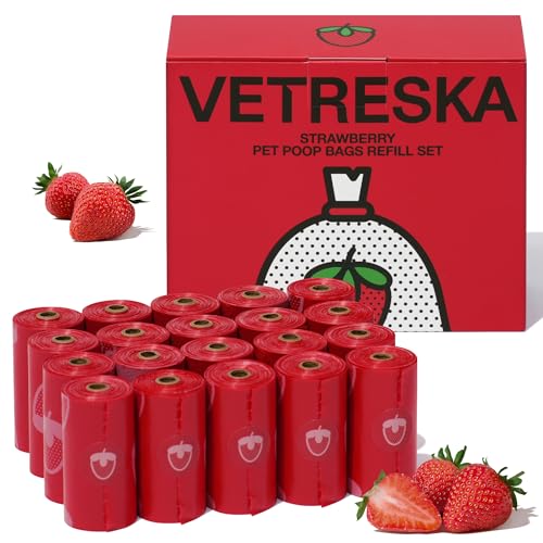 Strawberry Scented Dog Poop Bags (Strawberry / 1 Count (Pack of 300))