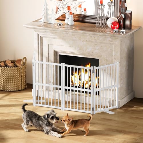 Dog Gate Indoor (White / 4 Panel-23.62''H, Up to 63.78’’ W)