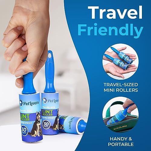 Extra Sticky Lint Roller Mega Value Set for Pet Hair Removal and Clothes