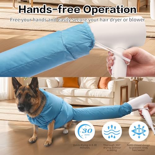 Dog Drying Bag Quick Dry Pet Grooming Dryer Bag for Small Medium Large Dogs and Cats (L)