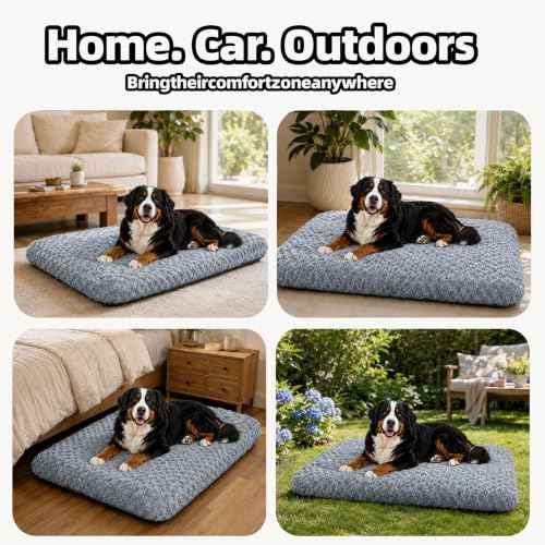 Extra Large Dog Bed (Dark Grey / 53"L x 35"W x 4"Th)