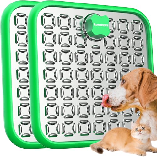 Stainless Steel Large Lick Mat for Dogs (green / 2pack)