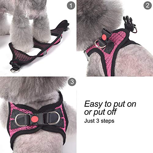 Dog Harness Step (Red / X-Small (Chest 10''-11.5'', Weight 5-8 lb))