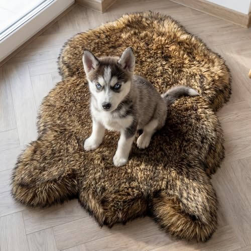 Faux Fur Orthopedic Dog Bed (Brown / Small)