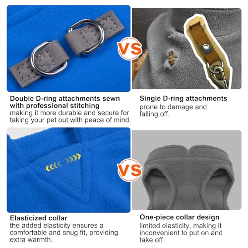 Dog Fleece Vest Sweater Winter Jacket for Small and Medium Large Dogs with D (X-Large / NAVY BLUE)