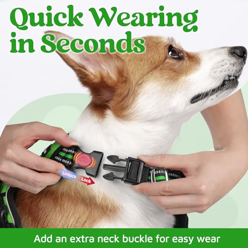 Dog Harness for Large (Green / X-Large)
