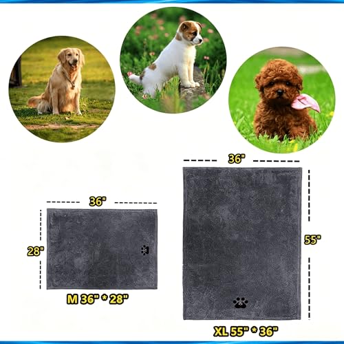 Extra Large Dog Towels for Drying Dogs 2 Pack (Black and Brown / XL-55" * 36")