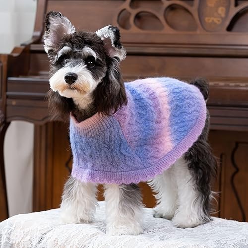 Rainbow Mohair Dog Sweater Cloak (Medium(Back Length 12") / Rainbow 1)