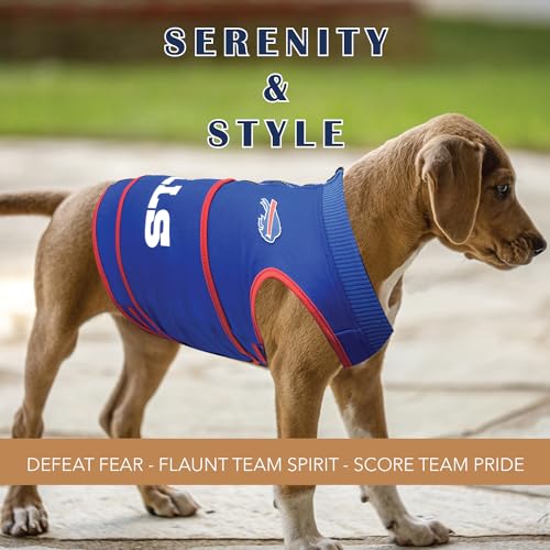 NFL Buffalo Bills Dog Anxiety Shirt Calming Soothing Solution Vest (Buffalo Bills / Small)