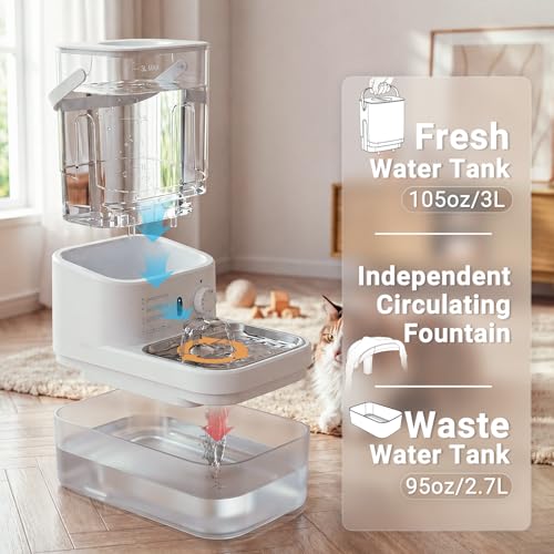 3L Filterless Cat Water Fountain (White)