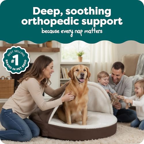 44" Round Orthopedic Dog Bed for Large Dogs w (Espresso / Jumbo)