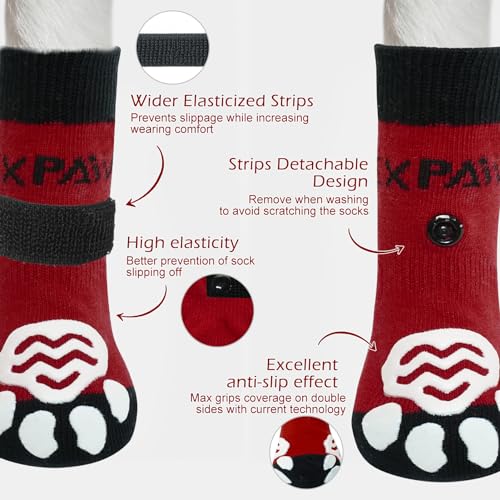 Anti Slip Dog Socks (Small (6 Count) / Red)