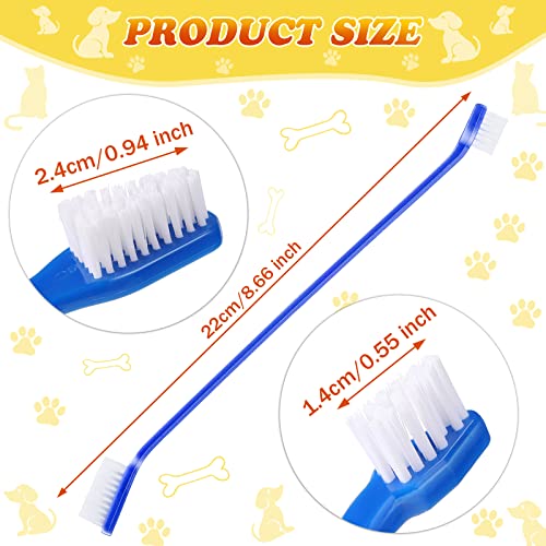 150 Pcs Dog Toothbrush Bulk Dual Headed Dental Soft Convenient Long Handle Puppy Toothbrush Individual Packaged for Cleaning Small to Large Dogs Cats Pets