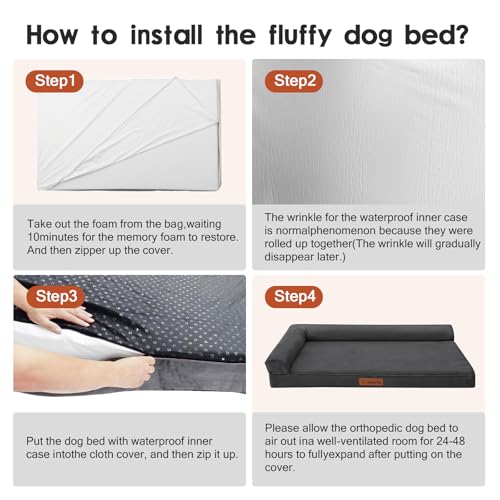 Microsuede Dog Bed for Small & Medium Dogs (Microsuede Style-Dark Grey / S(30"x20"x3"))
