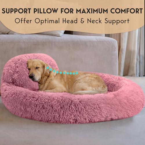 XL Dog Beds for Large Sized Dog (Pink / X-Large - 45"L x 45"W x 8"Th)