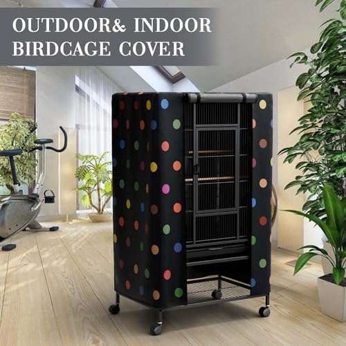 Ultra Blackout Birdcage Cover (Polka Dot / 26.0"L x 19.0"W x 40.0"H)