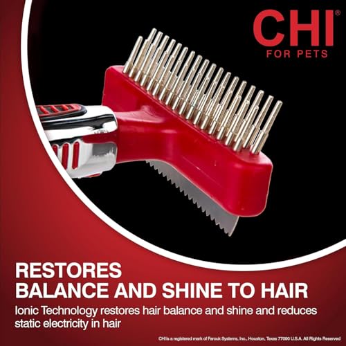 for Dogs Double (Red - Double Sided Shedding Rake And Blade / 1 Count (Pack of 3))