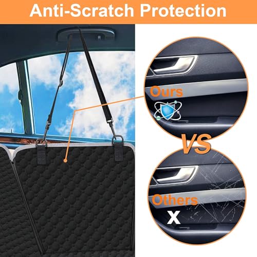 Dog Car Seat Cover for Back Seat (Black / Standard (54" W x 55" L))
