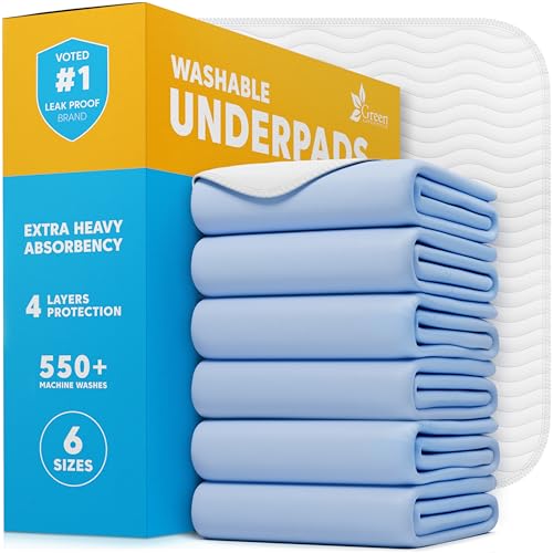 Washable Underpads (Blue/White / 6 Pack - 34x36)