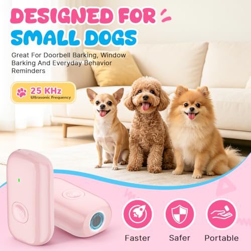 Ultrasonic Bark Deterrent Device for Small Dogs (Pink)