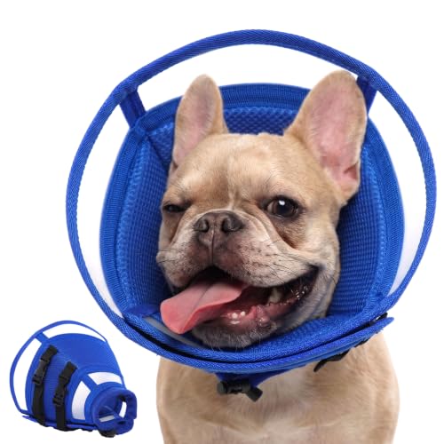 Soft Dog Recovery Cone Collar (Blue / L(Neck Girth:13.4-17.3in))