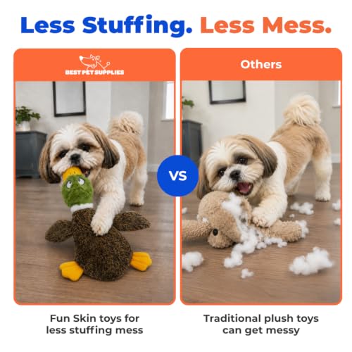 2-in-1 Fun Skin Stuffless Dog Toy - Wild Duck, Medium (Brown/Wild Duck / Medium)