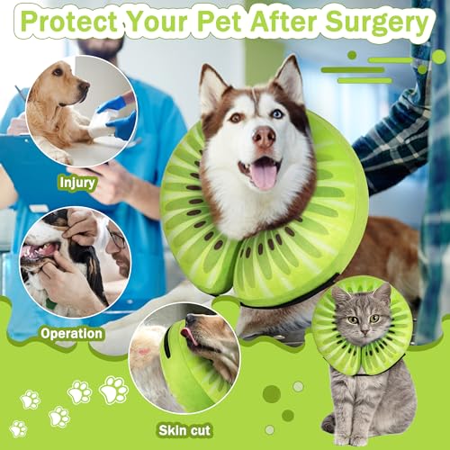 Recovery Donut Collar for Dogs & Cat (Kiwi / M（neck 8"-11"）)