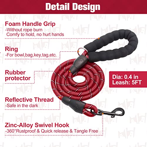 Dog Harness Medium Sized and Leash Set (Medium(Chest Girth 16" - 18") / Red)