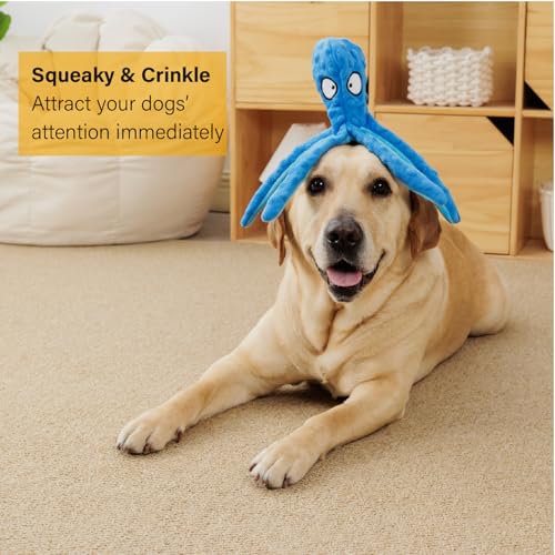 2 Pack Octopus Dog Toys (Blue+Orange)