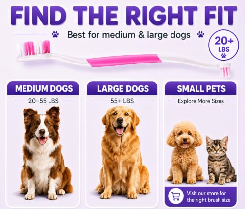 Dog Toothbrush (Pink / 1 Count (Pack of 6))