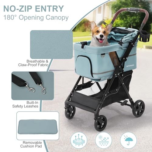 Dog Stroller with No (Light Blue)