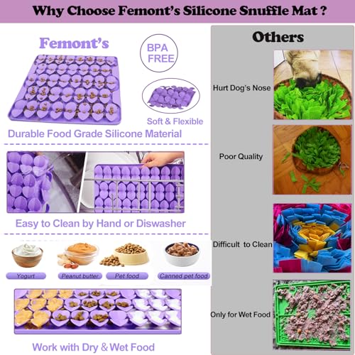 Snuffle Mat for Large Dogs (Purple-L (16.3x16.3in))