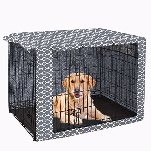 Dog Crate Cover Durable Polyester Pet Kennel Cover Universal Fit for Wire Dog Crate (30.0"L x 19.7"W x 21.0"H / Gray)