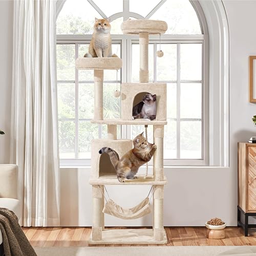 Cat Tower 70.5in Cat Tree for Indoor Cats (70.5in / Beige)