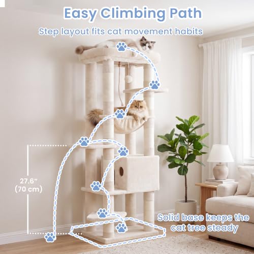 Cat Tree for Large Cats (Beige / 60 inch)