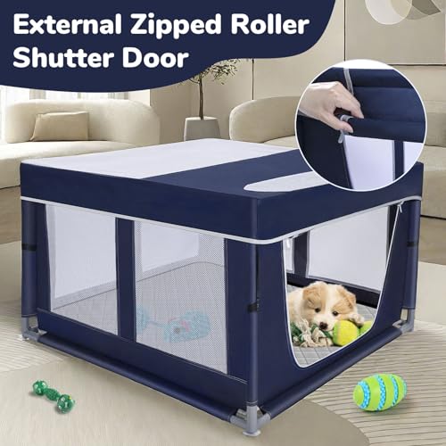 42 × 42 inch Dog Playpen with Pee Pad (Royal Blue)