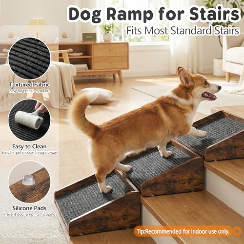 2Pcs Low Angled Wooden Dog Ramp for Stairs (2Pcs)