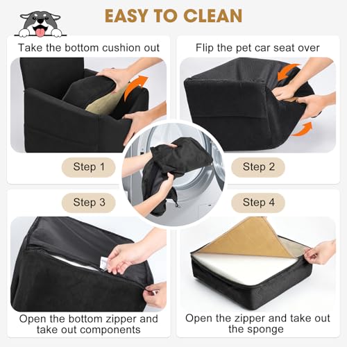 Dog Car Seats for Small Medium Dogs Under 35lbs (Black / Small/Medium)