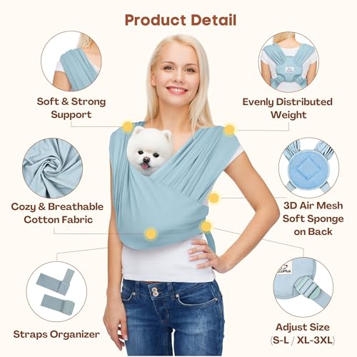 Small Dog Sling Carrier (Baby Blue / Plus)