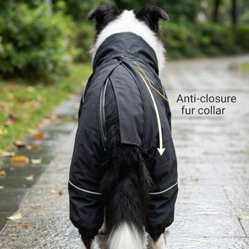 Dog Raincoat for Medium Large Dogs (Black for Girl / XX-Large)