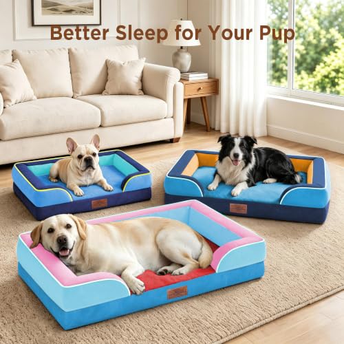 Orthopedic Dog Bed for Extra Large Dogs with Bolster (42.0"L x 30.0"W x 8.5"Th / Atlanta)