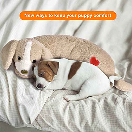 Puppy Heartbeat Toy Heartbeat Stuffed Toy for Dogs (Light Brown)