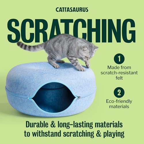 Peekaboo Cat Cave Donut for Multiple & Large Cats up to 30 (Blue / Large)