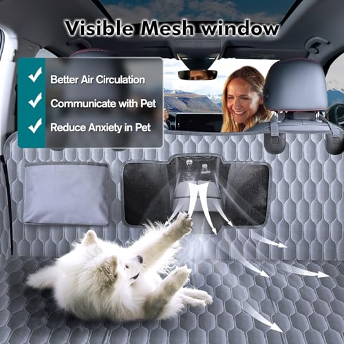 L Back Seat Extender for Dogs (Grey / L Pickup Truck/Cars / Mid-Size SUV)