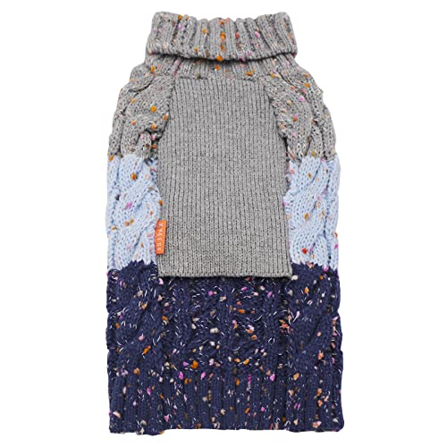 Color Block Dog Sweater for Medium Large Dog Turtleneck Thermal Knit (2XL (45-70lbs) / 03# Navyblue)